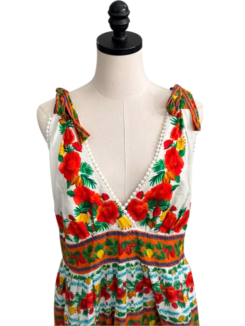 Farm Rio x Anthropologie V-Neck Tiered Mini Dress | LARGE - Picture 6 of 13